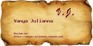 Vanya Julianna névjegykártya